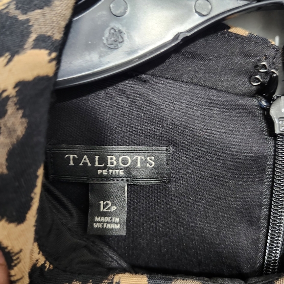 Talbots Black Dress with Leopard Accents Size 12P New Without Tags - Picture 5 of 8